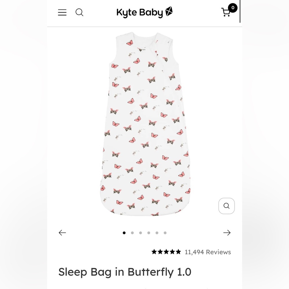 Kyte baby butterfly sleep sack